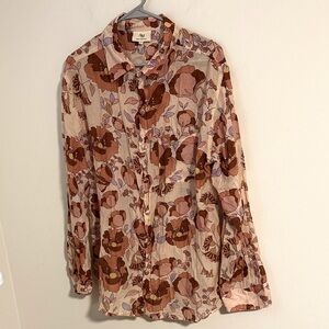 Ambra Maddalena Australia floral button down shirt blouse fall size 12 aus/ us 8
